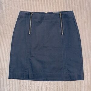 Loft Dusty Blue Pencil Skirt with Zipper Detail